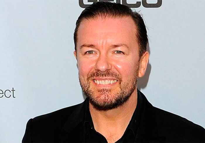 O seguinte apresentador é a estrela da comédia The Martian... ele é a única pessoa que Ben Affleck não foi infiel, Ricky Gervais sobre Matt Damon, durante o  Globo de Ouro