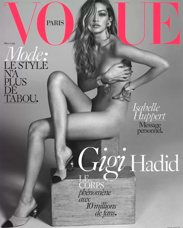 Gigi Hadid posa completamente nua para revista francesa 