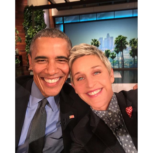 'Selfie com o chefe', diz Ellen DeGeneris sobre Barack Obama