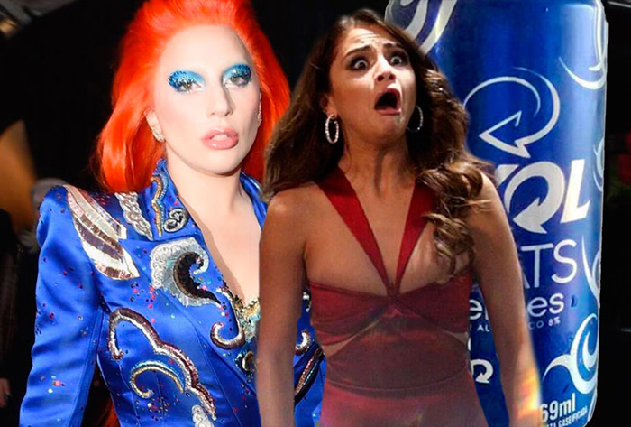 Uma brincadeira com Selena Gomez como se estivesse horrorizada com o look de Lady Gaga também foi feita