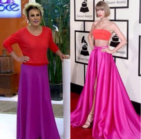 Taylor Swift e Ana Maria Braga também foram comparadas com relação ao look
