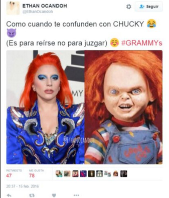 Lady Gaga recebeu mais uma comparação com o personagem de Chucky, o Boneco Assassino