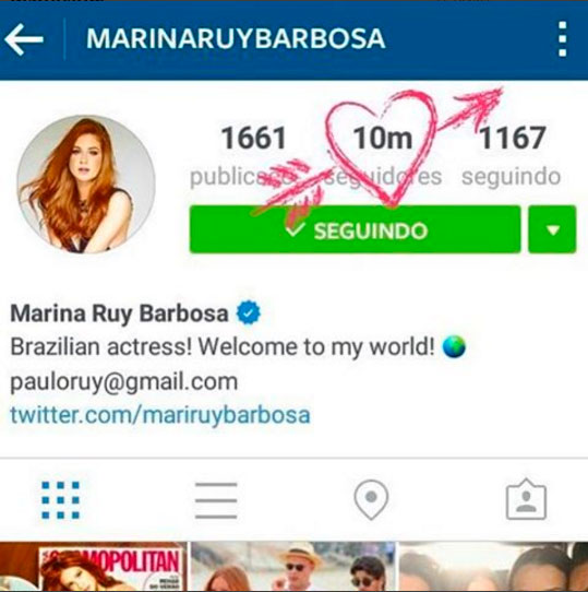  Marina Ruy chega a 10 milhões de seguidores no Instagram