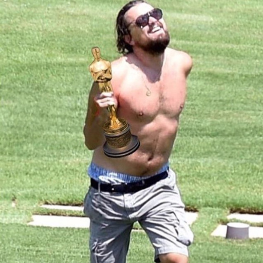 A comemoração de Leonardo DiCaprio por ter ganhado o Oscar também gerou memes