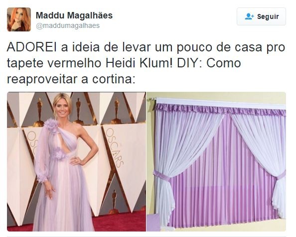 Heidi Klum também foi comparada a uma cortina rosa