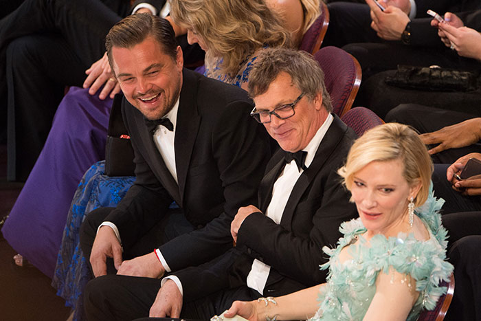 Leonardo Dicaprio, o Director Todd Haynes e a atriz Cate Blanchett 