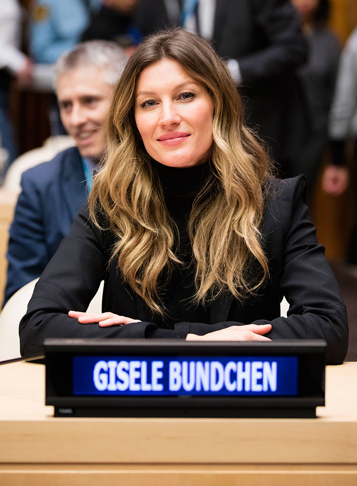Gisele Bündchen participa de reunião na ONU