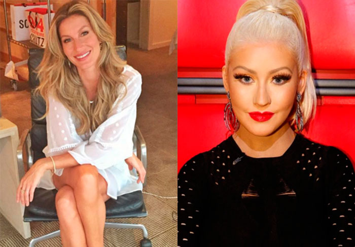 Gisele Bündchen e Cristina Aguilera: 35 anos