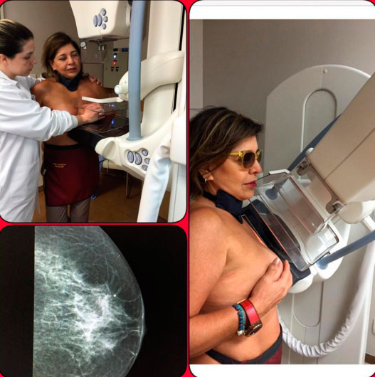 Roberta Miranda faz mamografia e registra exame na web