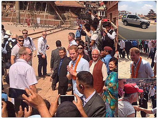 Príncipe Harry visita desabrigados no Nepal após terremoto