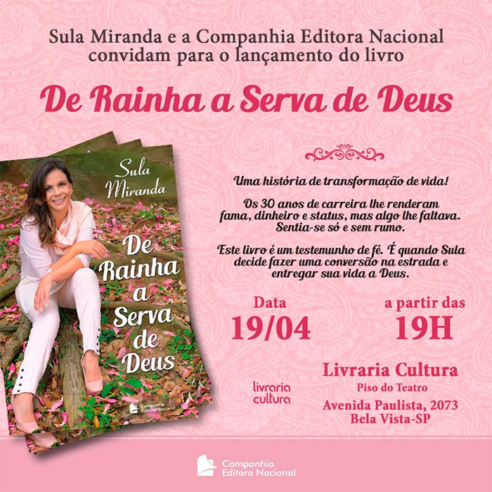 Sula Miranda lança seu primeiro livro nesta terça-feira