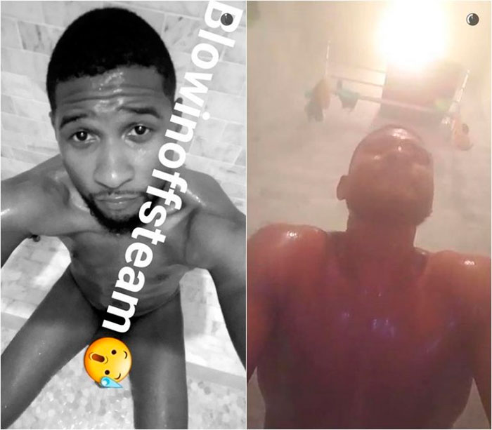 Usher abre a intimidade e publica fotos peladão no Snapchat 