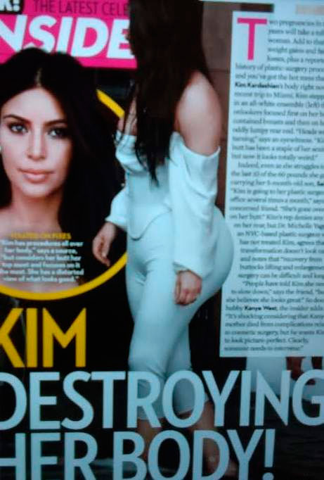 Corpo de Kim Kardashian está 'uma bagunça', diz revista 