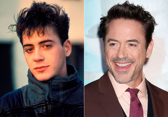 O rapazinho da foto é o bonitão Robert Downey Jr. O tempo passou, o ator do cinema americano está com 51 anos e cada vez mais lindo