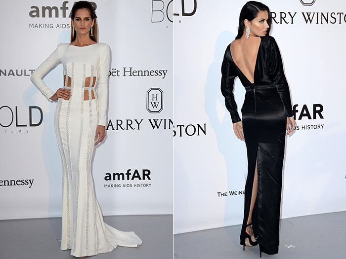 Famosas abusam do decotão no baile da amfAR em Cannes