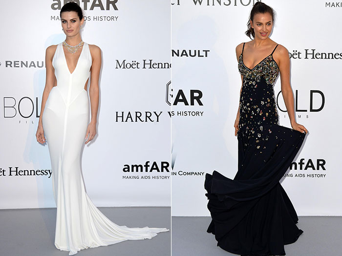 Famosas abusam do decotão no baile da amfAR em Cannes