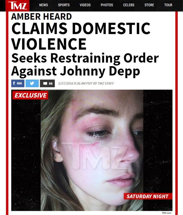 Amber Heard acusa Johnny Depp de violência doméstica