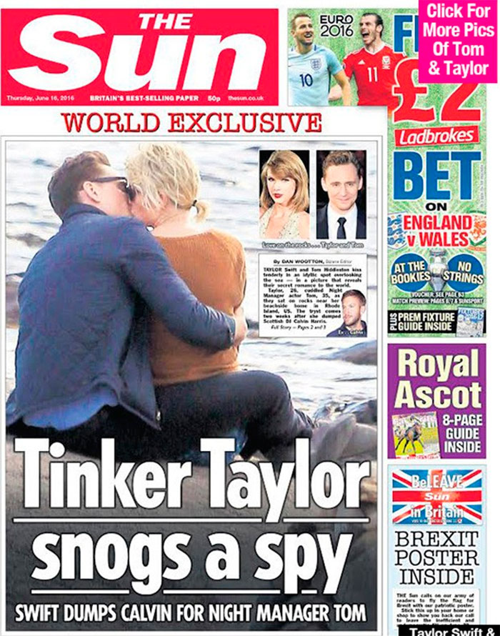 Após término de namoro, Taylor Swift é vista beijando ator
