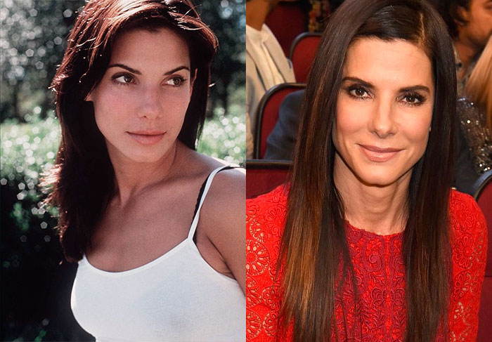 No início dos naos 90, Sandra Bullock começou a ser conhecida do grande público e, uma coisa que dá para perceber é que sua beleza, sensualidade e jovialidade não mudaram nem um pouco passados 20 anos.