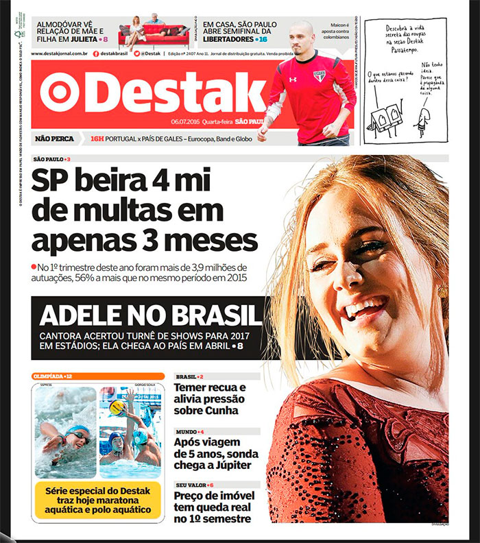 Adele fará shows em estádios no Brasil em 2017, diz jornal