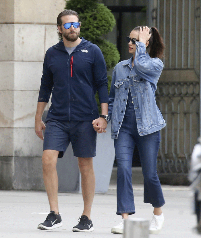 Lindos! Bradley Cooper e Irina Shayk passeiam em Paris