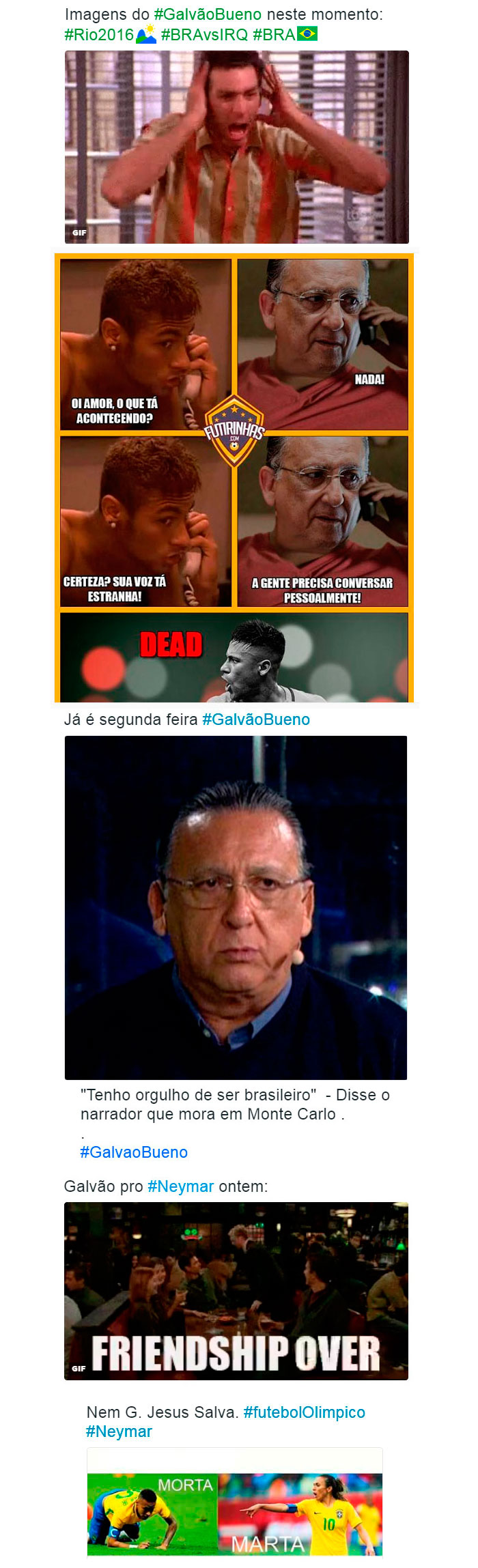 Galvão Bueno se irrita em jogo do Brasil e a web não perdoa