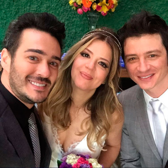 Marcos Veras, Mariana Santos e Rodrigo Velloni 