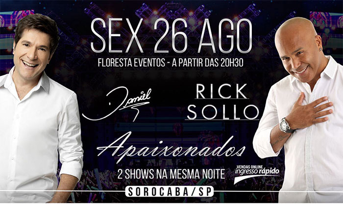  Rick Sollo e Daniel se juntam para apresentar show romântico