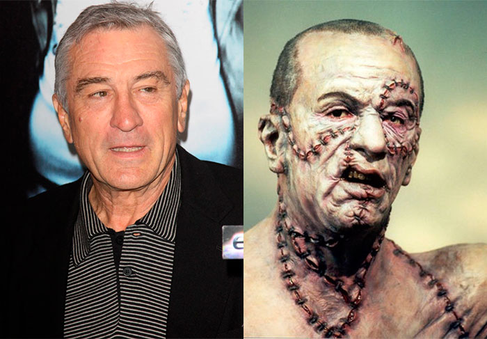 No filme Frankenstein de Mary Shelley, de 1994, Robert De Niro ficou totalmente diferente para viver o personagem Monstro de Frankenstein