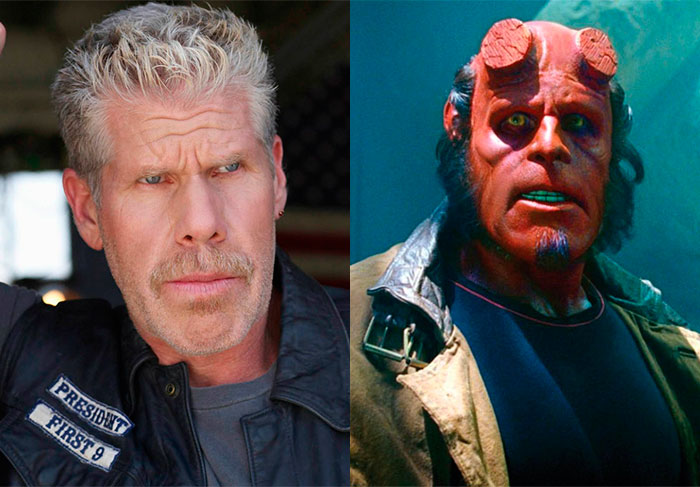 Ao interpretar o protagonista do filme Hellboy, Ron Perlmann ficou bem diferente de sua imagem original