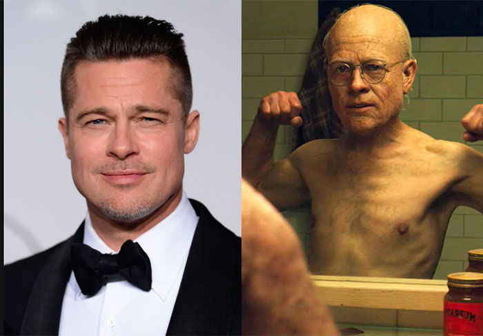 Os efeitos especiais e maquiagem deixaram Brad Pitt irreconhecível em um de seus filmes mais icônicos, O Curioso Caso de Benjamin Button