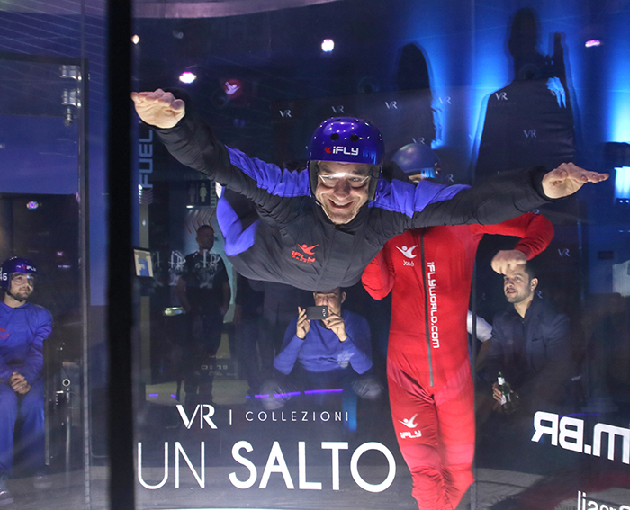 Duda Nagle se diverte no iFly, em São Paulo