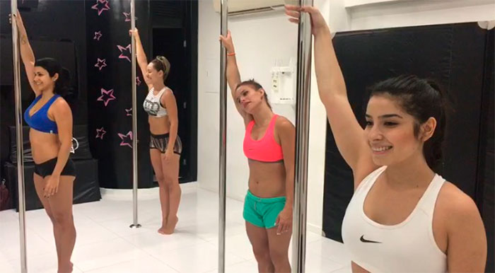 Jade Barbosa faz aula de pole dance