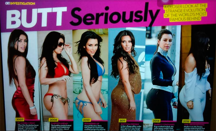  Revista publica fotos antigas do bumbum de Kim Kardashian