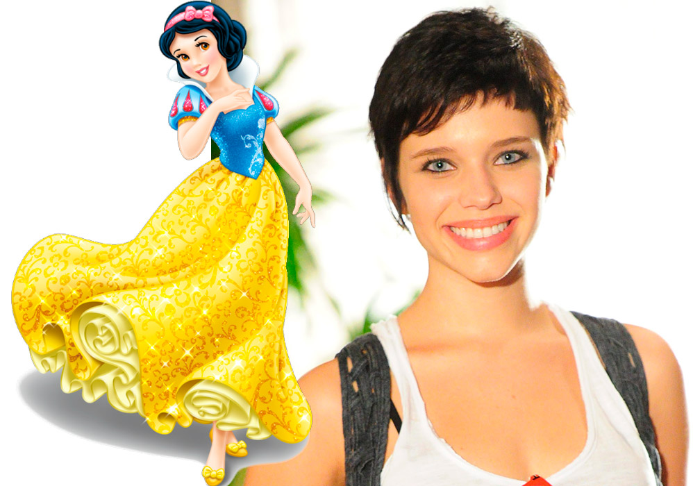 Bruna Linzmeyer e Branca de Neve são fisicamente bem parecidas. A única coisa que nos desagrada nisso é o fato de que, quando adormecida após morder a maçã, deixaríamos de ver os belos olhos da atriz