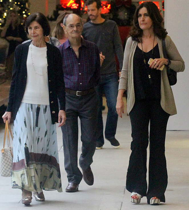 Fátima Bernardes e William Bonner se encontram em shopping no Rio