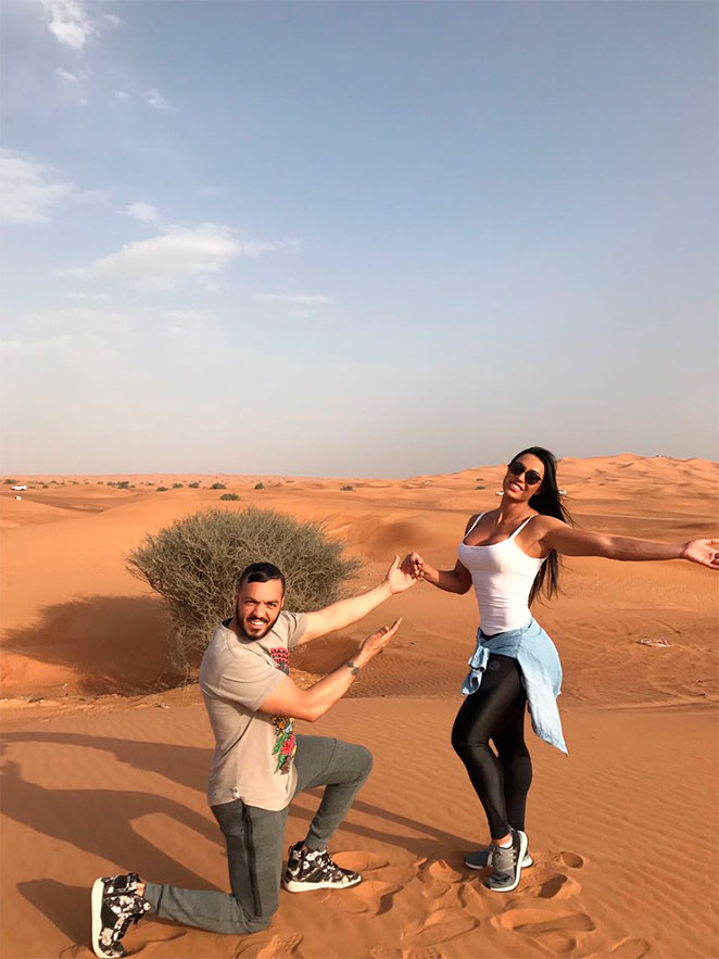 Belo e Gracyanne Barbosa curtem romance em Dubai