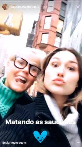 Xuxa visita Sasha em Nova Iorque