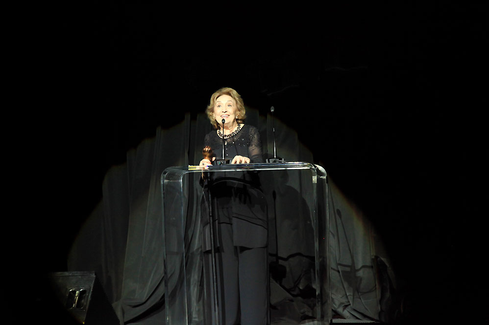 Eva Wilma discurssa na inauguração do Teatro Opus