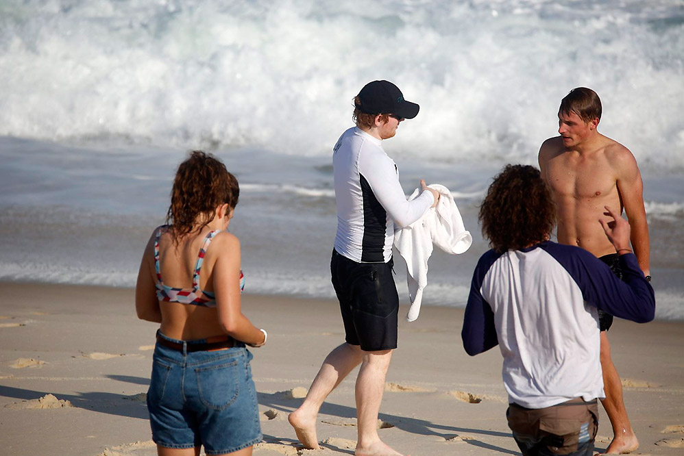 Ed Sheeran na praia carioca