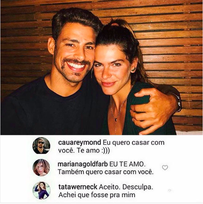 Tatá Werneck 'trolla' pedido de casamento de Cauã Reymond