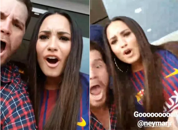 Após troca de mensagens, Neymar posa com Demi Lovato