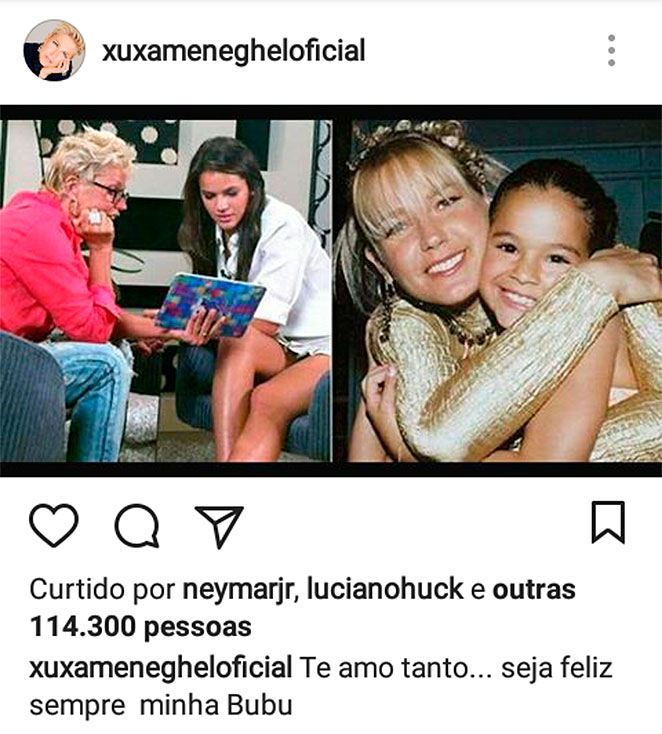 Neymar curte homenagem de Xuxa para Bruna Marquezine