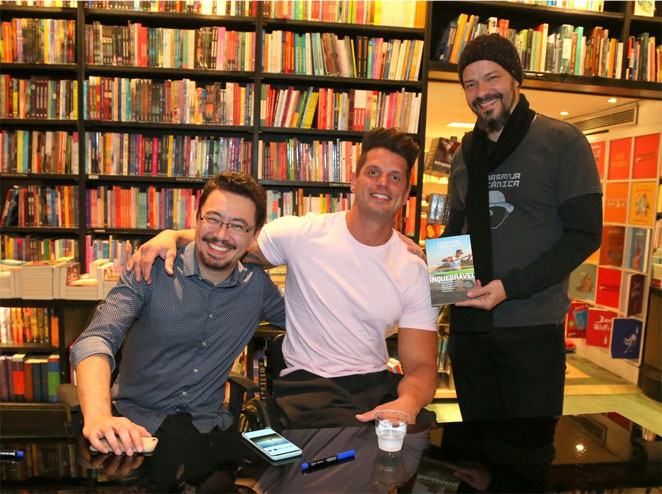 Fernando Fernandes, Pablo Miyazawa e o ator Heitor Martinez