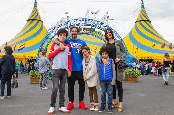 Marcos Mion leva a família ao Cirque du Soleil