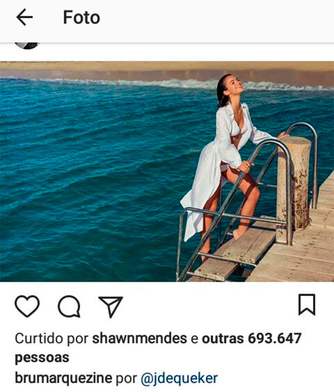 Shawn Mendes curte foto de Bru Marquezine e web comenta