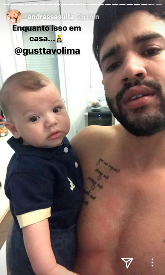 Gusttavo Lima curte folga com o filho e foto faz a web pirar