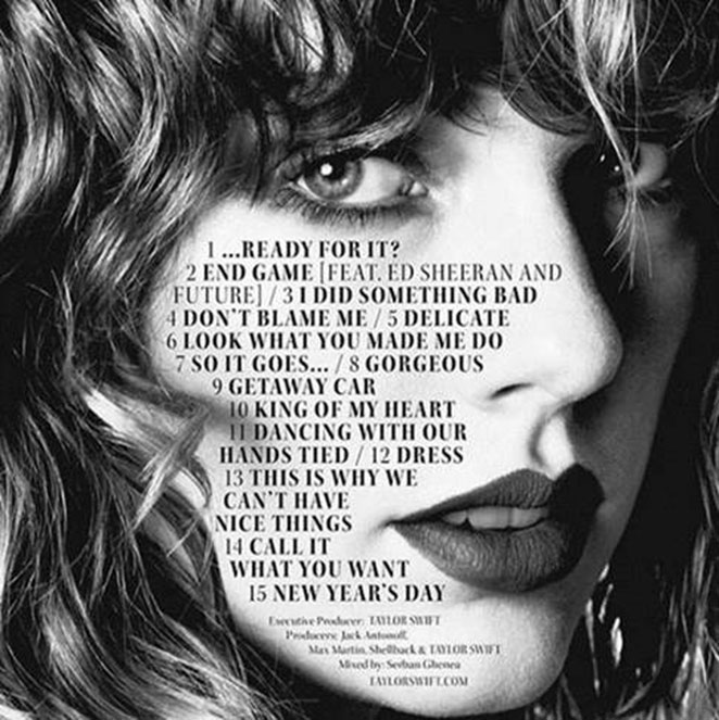 Taylor Swift lança o álbum Reputation