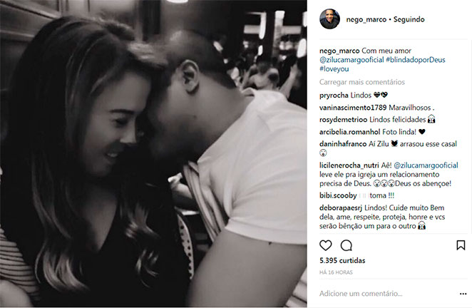 Zilu Godói ganha declaração do noivo nas redes sociais