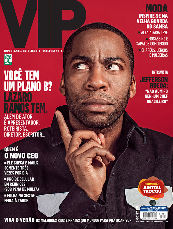 Lázaro Ramos estampa capa da Revista VIP